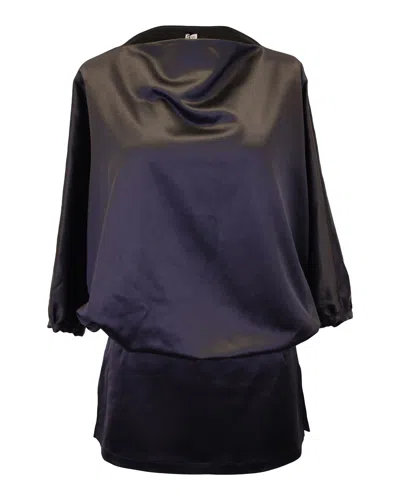 Totême Draped Blouse In Black Satin