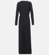 Totême Draped Cady Maxi Dress In Black