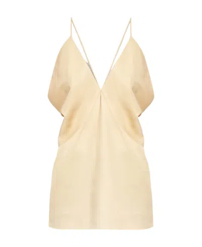Totême Draped Cotton Camisole Top In Nude