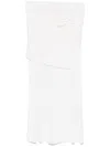 Totême Draped-detailing Midi Skirt In White