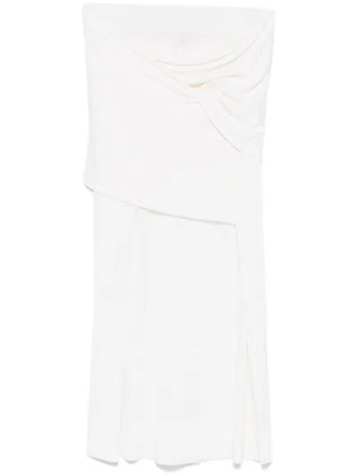 Totême Draped-detailing Midi Skirt In White