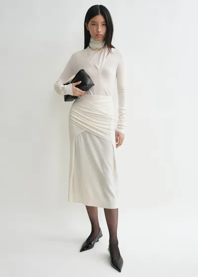 Totême Draped Fine Knit Skirt Off-white