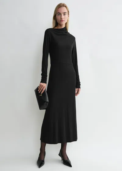 Totême Draped Jersey Dress Black