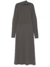 Totême Draped Jersey Dress In Grey