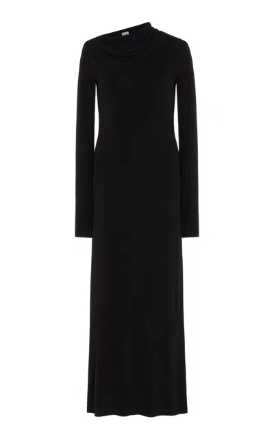 TOTÊME DRAPED JERSEY MAXI DRESS