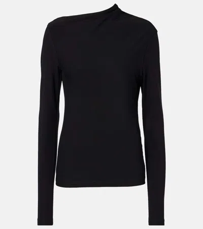 Totême Toteme Draped Jersey Top In Black