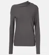 Totême Draped Jersey Top In Grey