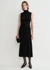 Totême Draped Knit Dress Black In Black