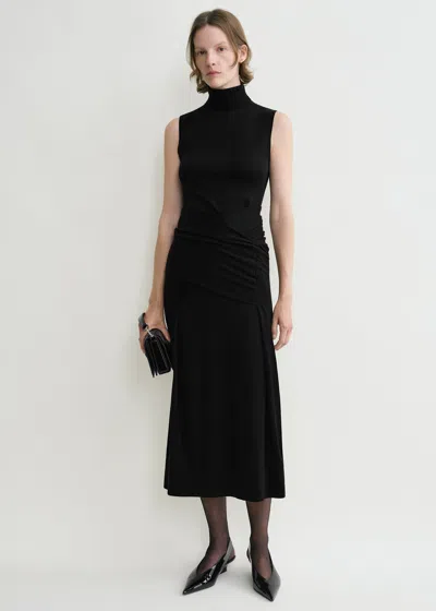 Totême Draped Knit Dress Black