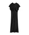 Totême Slouch Waist Short-sleeve Ankle Dress In Black