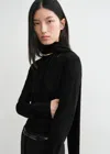 Totême Draped-scarf Fine Knit Black In Black