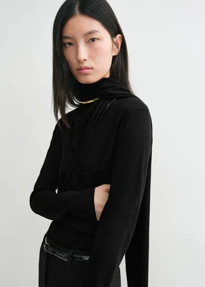 Totême Draped-scarf Fine Knit Black