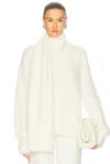 Totême Draped Scarf Knit Sweater In Ivory