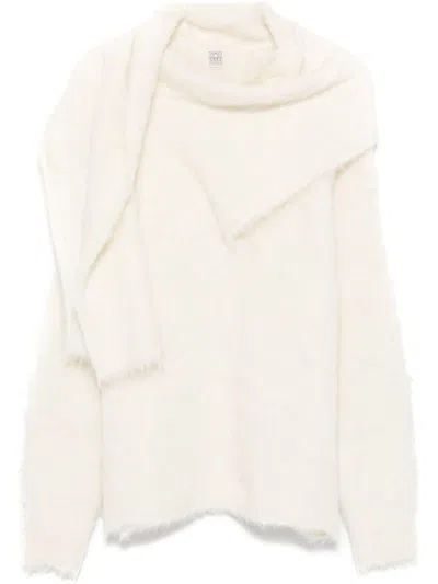 TOTÊME DRAPED-SCARF SWEATER