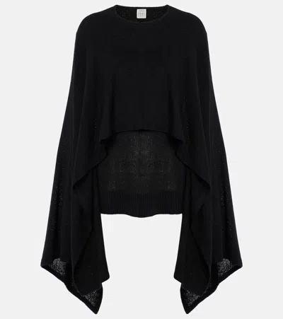 Totême Draped Silk Top In Black