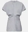 Totême Blue Slouch Waist Crinkled Blouse In Blue