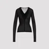 Totême Draped V-neck Top Extra-long Sleeves In Black