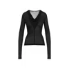 Totême Draped V-neck Top Extra-long Sleeves In Black