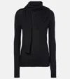 Totême Toteme Scarf-effect Wool-blend Jumper In Black