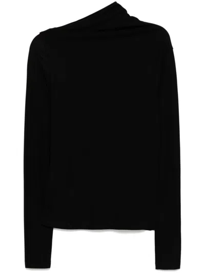 Totême Toteme Draped Jersey Top Clothing In Black
