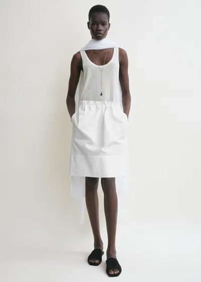 Totême Drawstring Poplin Mini Skirt White
