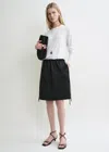 Totême Drawstring Satin Mini Skirt Black In Black