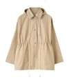 Totême Drawstring-waist Hooded Jacket In Nude