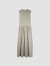 Totême Gathered-neck Jersey Top Pebble In Pale Gray Mixture