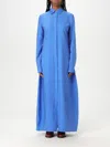 Totême Toteme Silk Chemisier Dress In Gnawed Blue