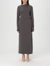 Totême Draped Jersey Long Dress In Grau