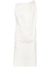 Totême Twisted Cotton-linen Satin Midi Dress In Beige