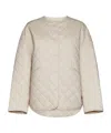 Totême Drop-shoulder Diamond-quilted Jacket In Nude