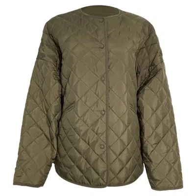 Totême Drop-shoulder Quilted Jacket In Green Recycled Polyester