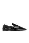 Totême Elastic Back Leather Loafer In Black