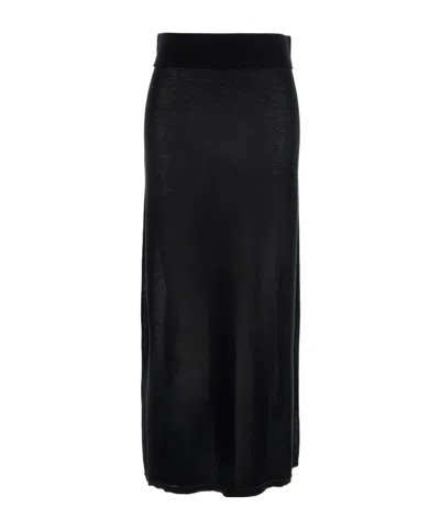Totême Elastic Waist Skirt In Black