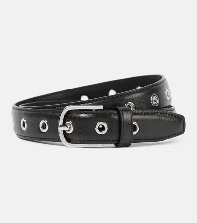 Totême Embellished Leather Belt In Schwarz