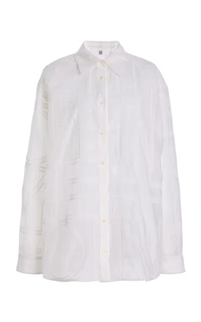 Totême Embroidered Cotton-silk Shirt