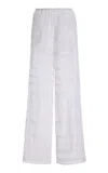 Totême Embroidered Cotton-silk Wide-leg Pants