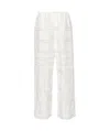 Totême Embroidered Organic Cotton And Silk-blend Wide-leg Pants In White