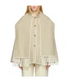 Totême Embroidered Scarf Button-front Jacket In Nude