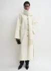 Totême Embroidered Scarf Coat Off White In Off White