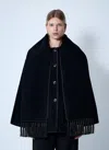Totême Womens Black Embroidered Scarf Brushed Wool-blend Jacket