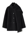 Totême Womens Black Embroidered Scarf Brushed Wool-blend Jacket In Black