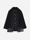 Totême Dropped-shoulder Fringed-edge Scarf Jacket In Black