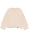 Totême Oversized Embroidered Wool And Cashmere-blend Sweater In Nude