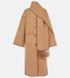Totême Toteme Embroidered Scarf Wool Blend Coat In Beige