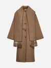 Totême Toteme Embroidered Scarf Wool Blend Coat In Camel