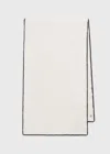 Totême Embroidered Wool Cashmere Scarf Snow In Snow