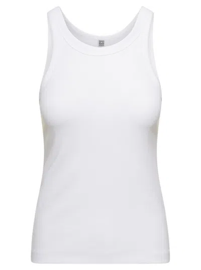 Totême 'espera' U Neck Rib Tank Top In Stretch Cotton Woman Toteme In White