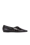 Totême Toteme Croc-embossed Leather The Everyday Ballet Flats In Dark Brown